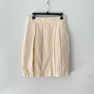 Lida Baday Knee Length Ivory Silk Taffeta Skirt size 8